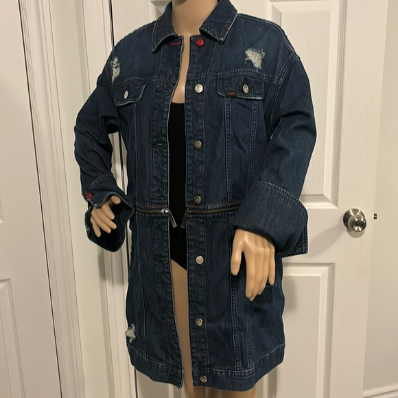 VINTAGE MARVEL COMICS LEE PAINTED LONG ZIP TO SHORT JEAN JACKET LEE BUTTONS MED - Picture 2 of 12